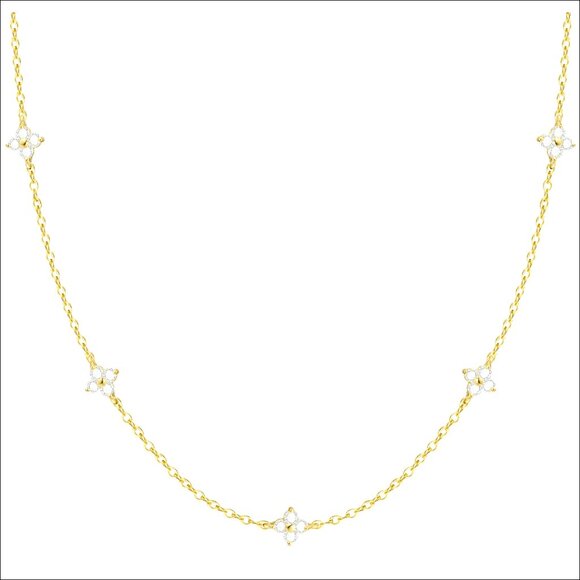 Jewelry - 14K Gold Plated Cubic Zirconia Butterfly Heart Choker Necklace 16" Adjustable